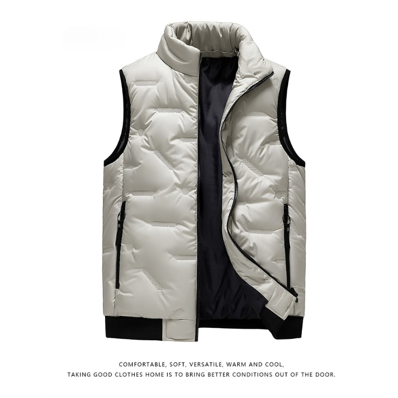 Puffer Vest Padded - Winter Warm Men's Sleeveless Parkas Thickened