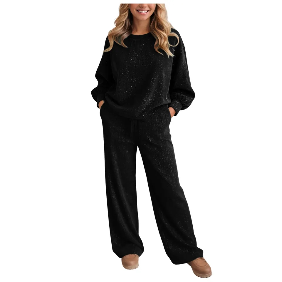Italy Fashion Street - Women's Shiny 2 Pieces Set Spring