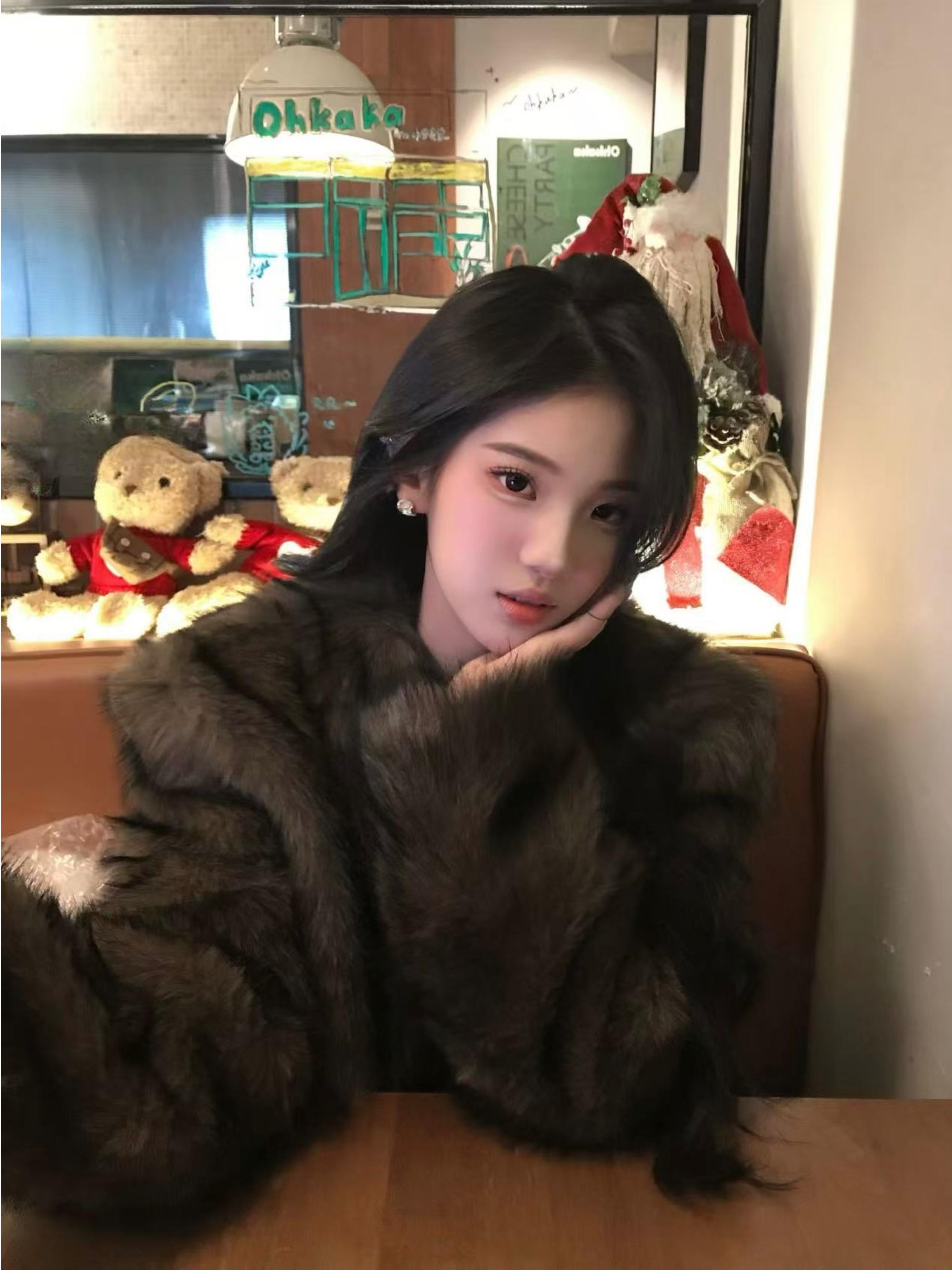 Fashionable Grey  Fur Jacket M - Street Fashion High End ulasan dan harga