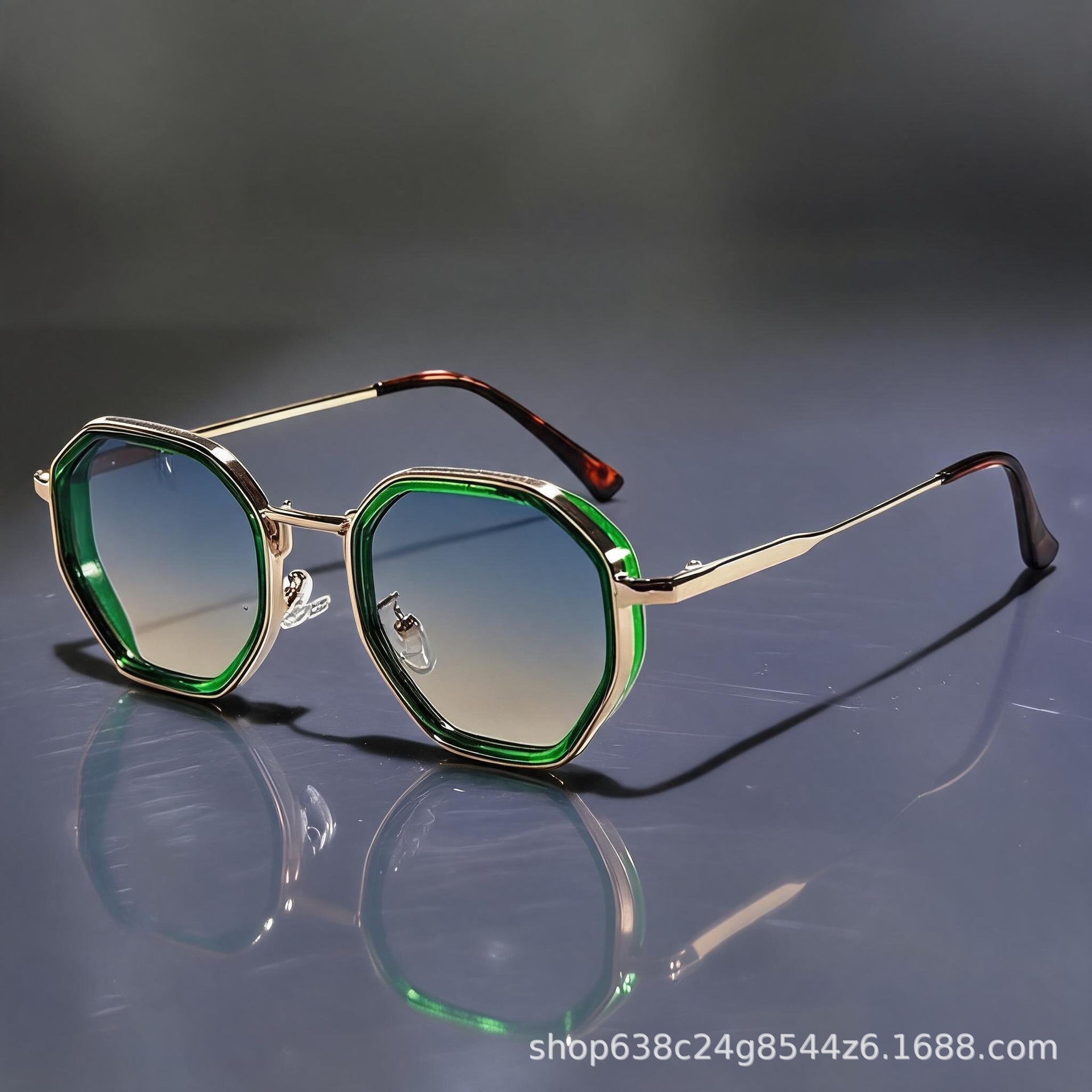 Metal Polygon Retro Sunglasses - Street Fashion High End ulasan dan harga