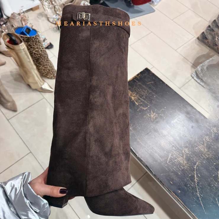 Women's Chunky Heel Knee High  - Street Fashion Winter 2025 ulasan dan harga