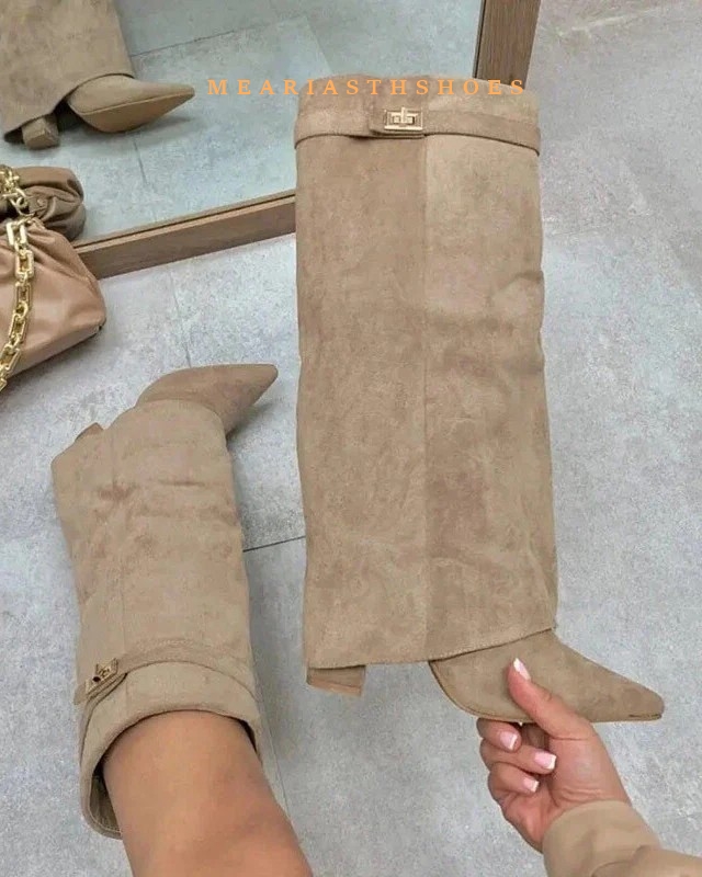 Women's Chunky Heel Knee High  - Street Fashion Winter 2025 ulasan dan harga