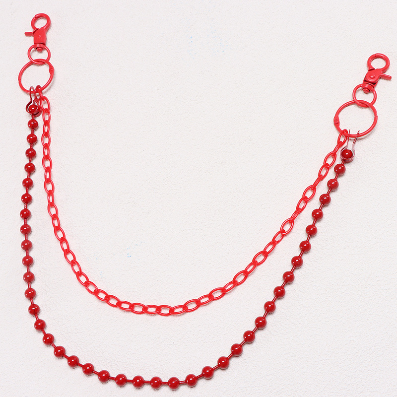 Bright Red Beaded Multi‑Layer  - Street Fashion Girls ulasan dan harga