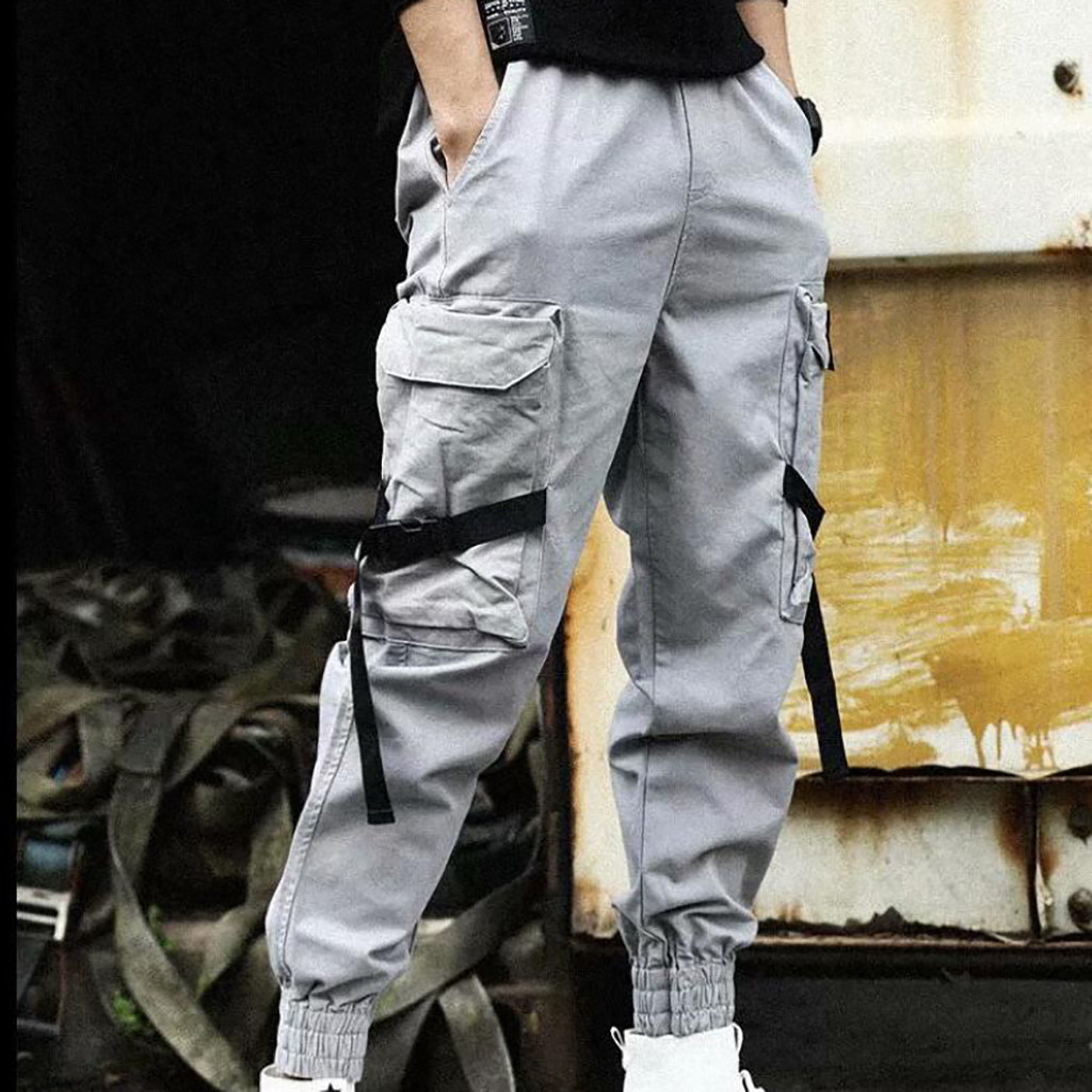 Loose Fit Cargo Pants Men Stre - Techwear Pants Tactical ulasan dan harga