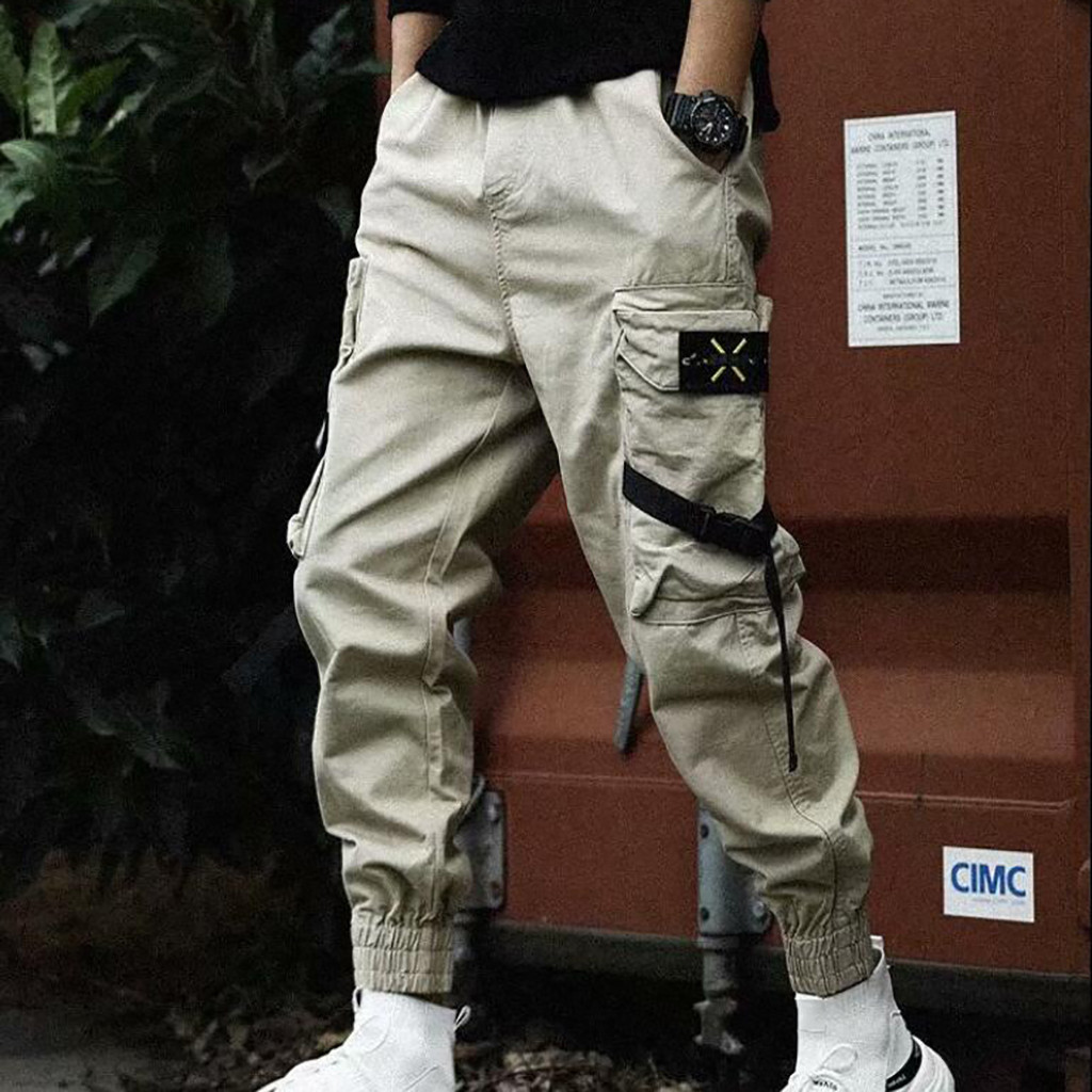 Loose Fit Cargo Pants Men Stre - Techwear Pants Tactical ulasan dan harga