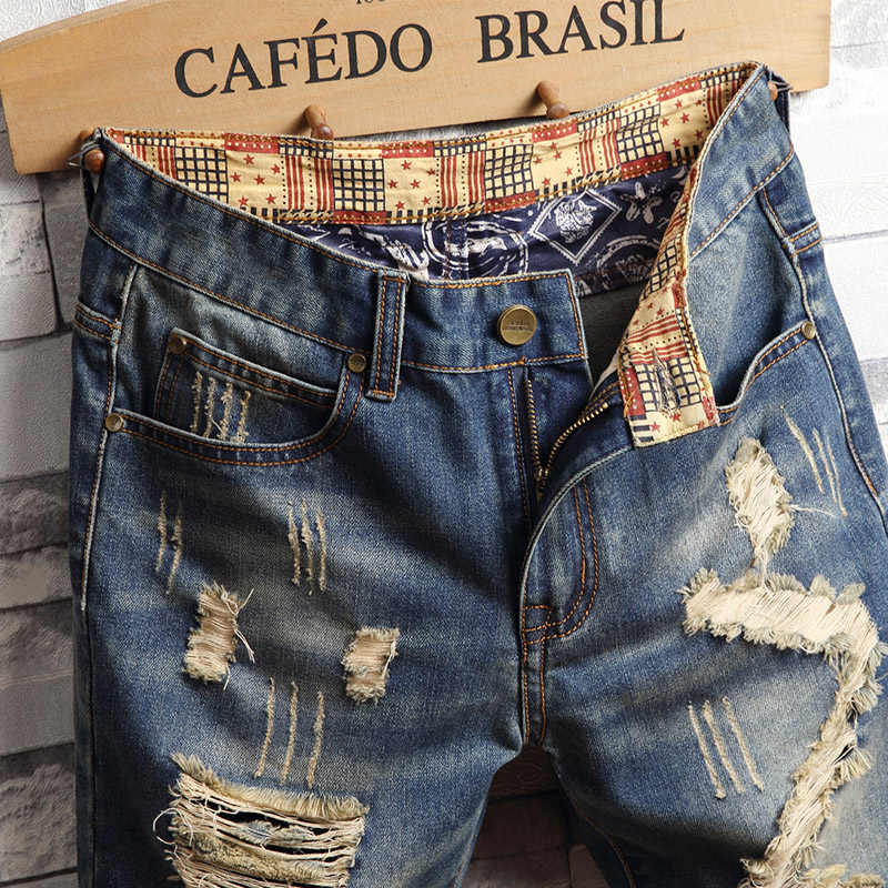 Ripped Hip-hop Denim Shorts Me - Street Fashion Jeans ulasan dan harga