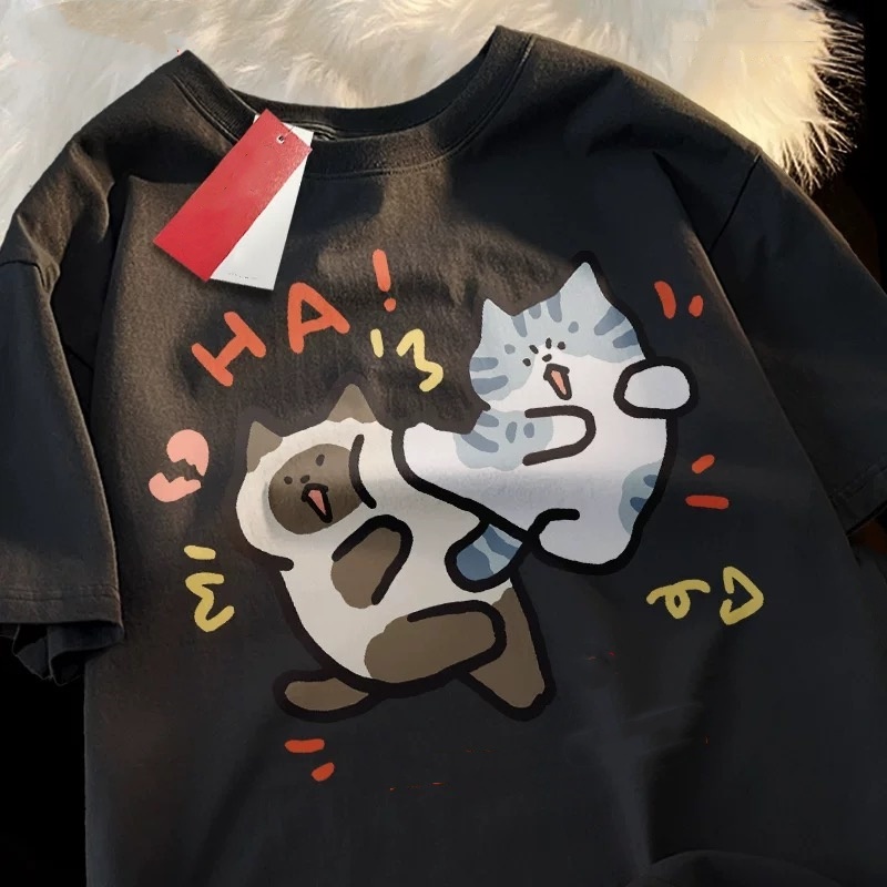 ZAZOMDE 2025 Funny Cat Print H - Street Fashion Japan 2025 ulasan dan harga