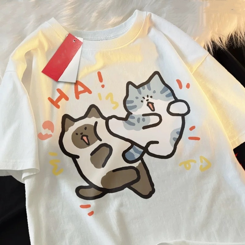 ZAZOMDE 2025 Funny Cat Print H - Street Fashion Japan 2025 ulasan dan harga