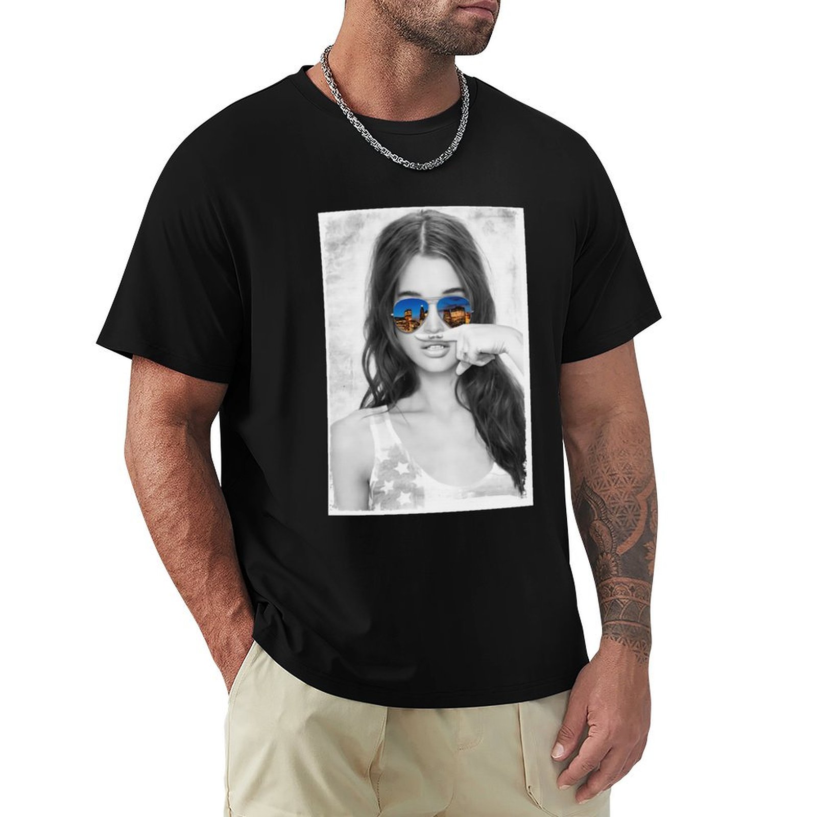 Original Mustache Girl Graphic - Street Fashion Co ulasan dan harga