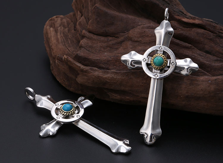 Sterling Silver Turquoise Cros - Street Fashion Photo ulasan dan harga