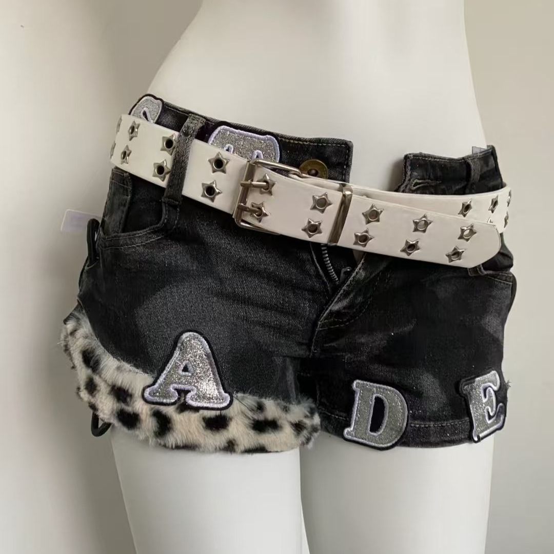Y2k Embroidered Patch Denim Sh - Street Fashion Girls ulasan dan harga