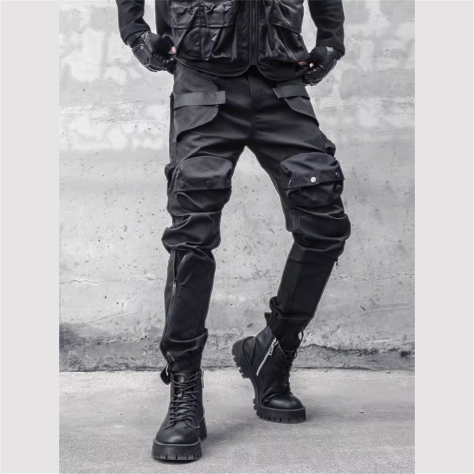 Men Y2K Cargo Pants Zipper Poc - Techwear Pants Tactical ulasan dan harga