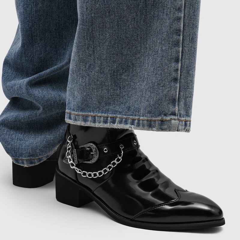 Popular Men Chain Chelsea Boot - Street Fashion High End ulasan dan harga