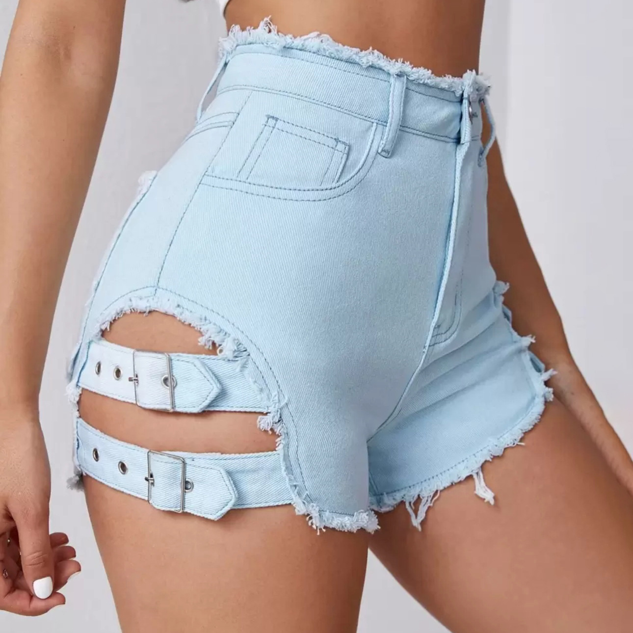 Women High Waist Denim Shorts  - Street Fashion Jeans ulasan dan harga