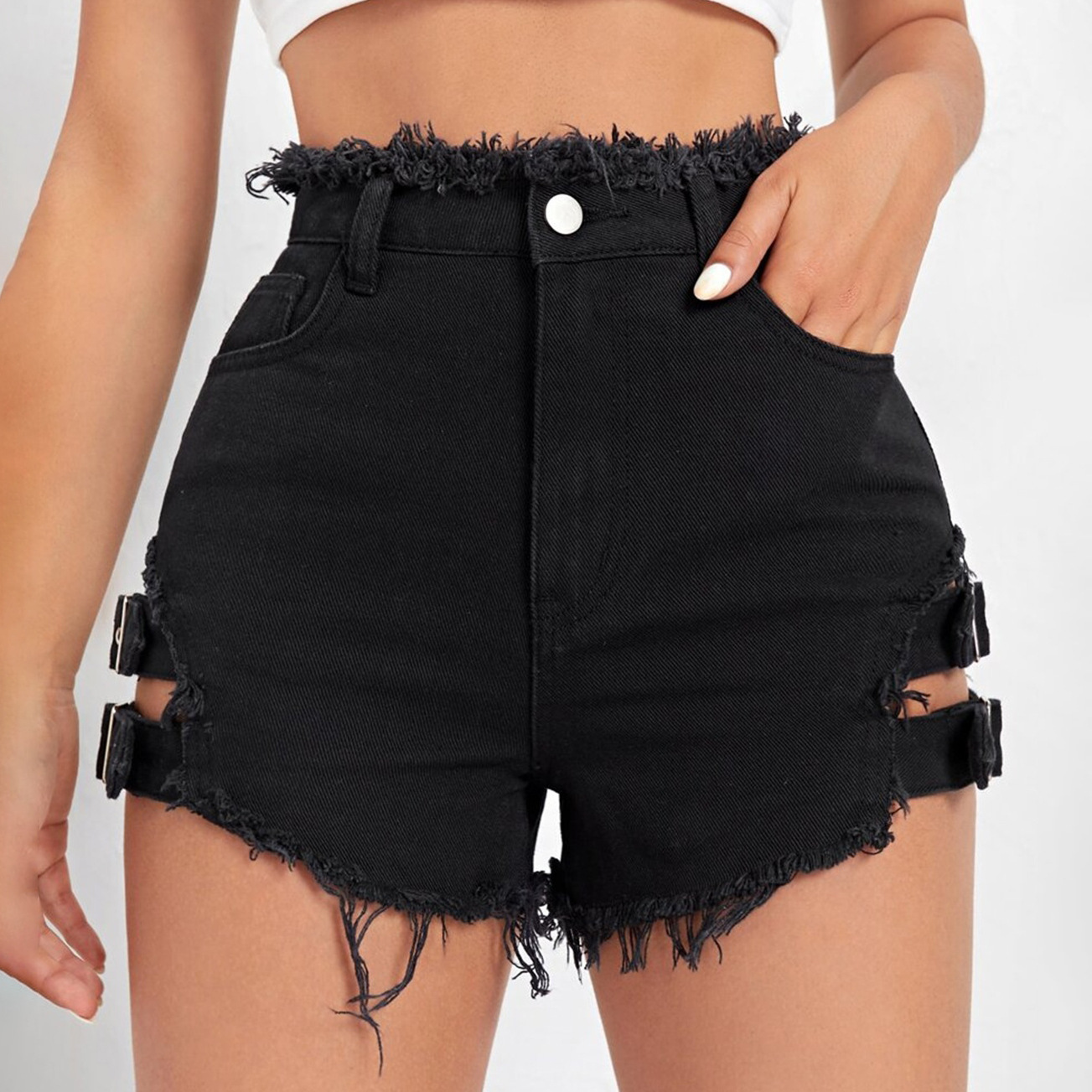 Women High Waist Denim Shorts  - Street Fashion Jeans ulasan dan harga