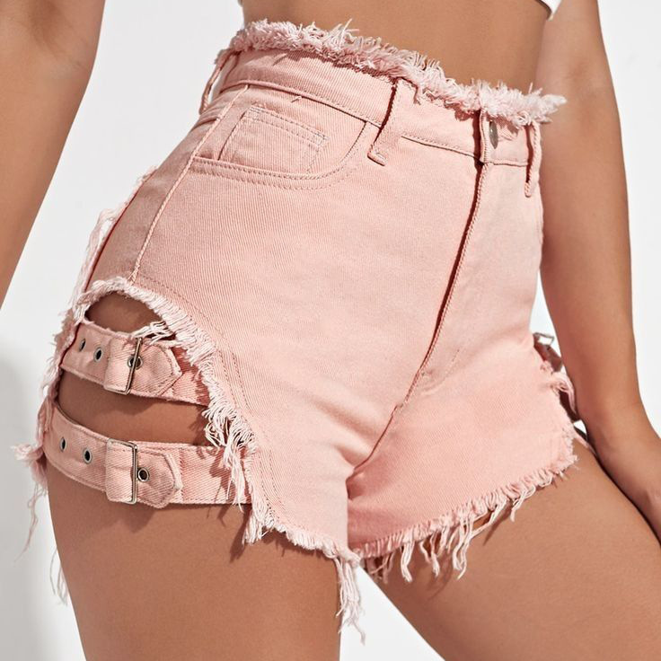 Women High Waist Denim Shorts  - Street Fashion Jeans ulasan dan harga