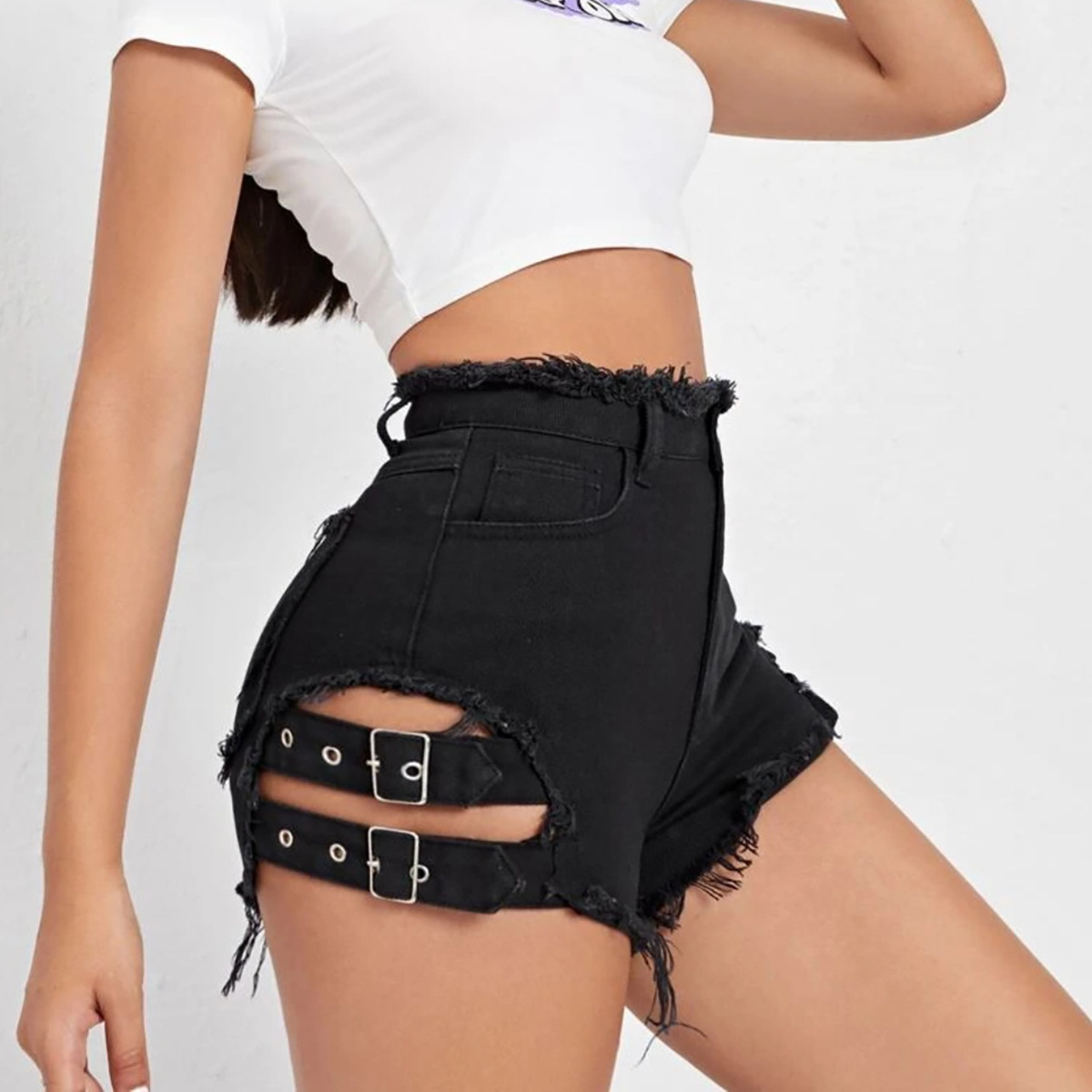Women High Waist Denim Shorts  - Street Fashion Jeans ulasan dan harga