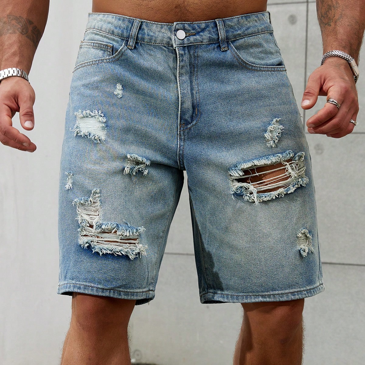New Fashion Mens Ripped Short  - Street Fashion Jeans ulasan dan harga