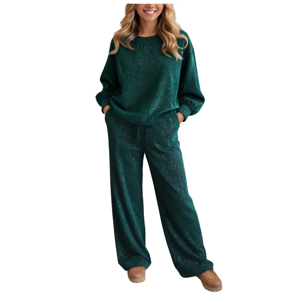 Women's Shiny 2 Pieces Set Spr - Italy Fashion Street ulasan dan harga