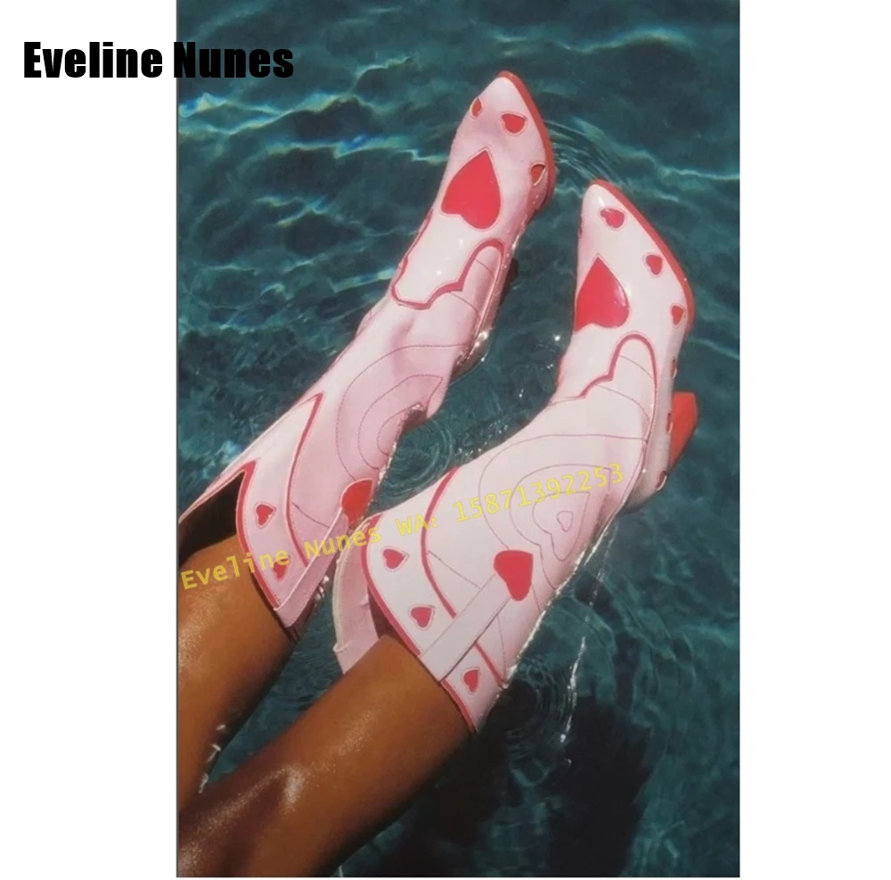 Pink Heart Space Cowgirl Boots - Street Fashion Female ulasan dan harga