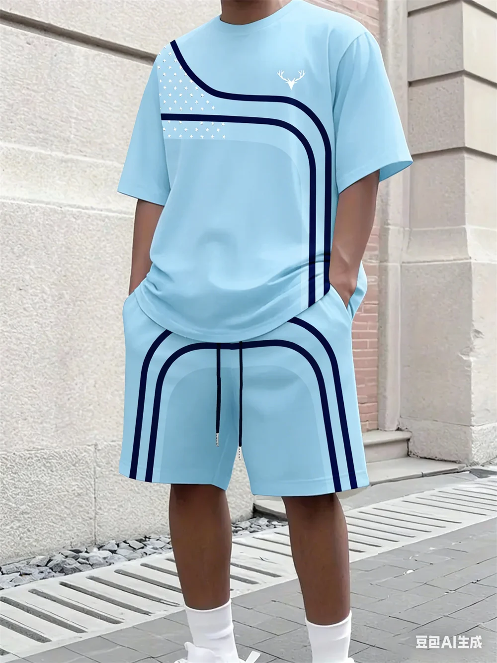 Fashion Summer Men's Stripe Pr - Street Fashion Tshirt ulasan dan harga