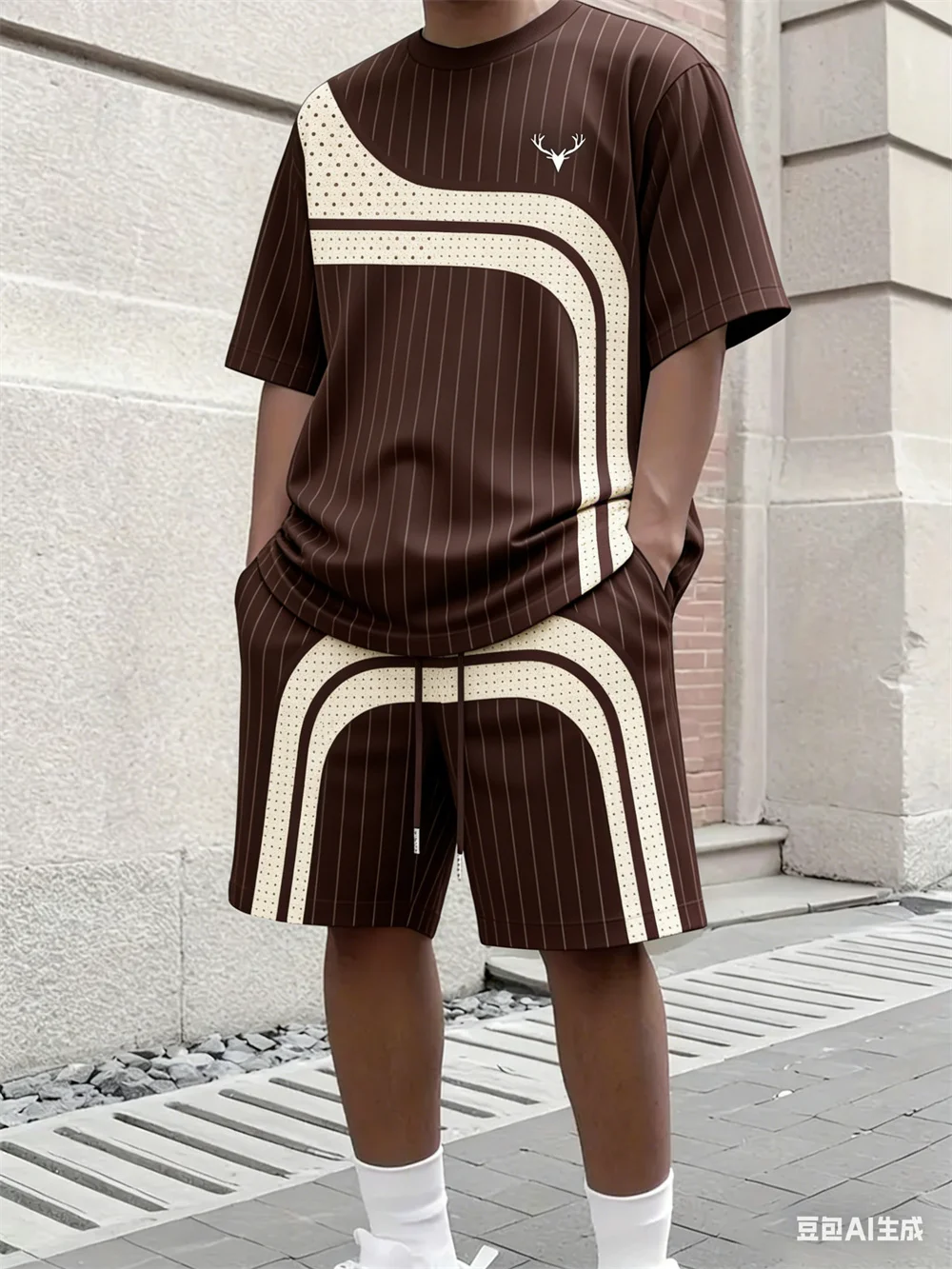Fashion Summer Men's Stripe Pr - Street Fashion Tshirt ulasan dan harga