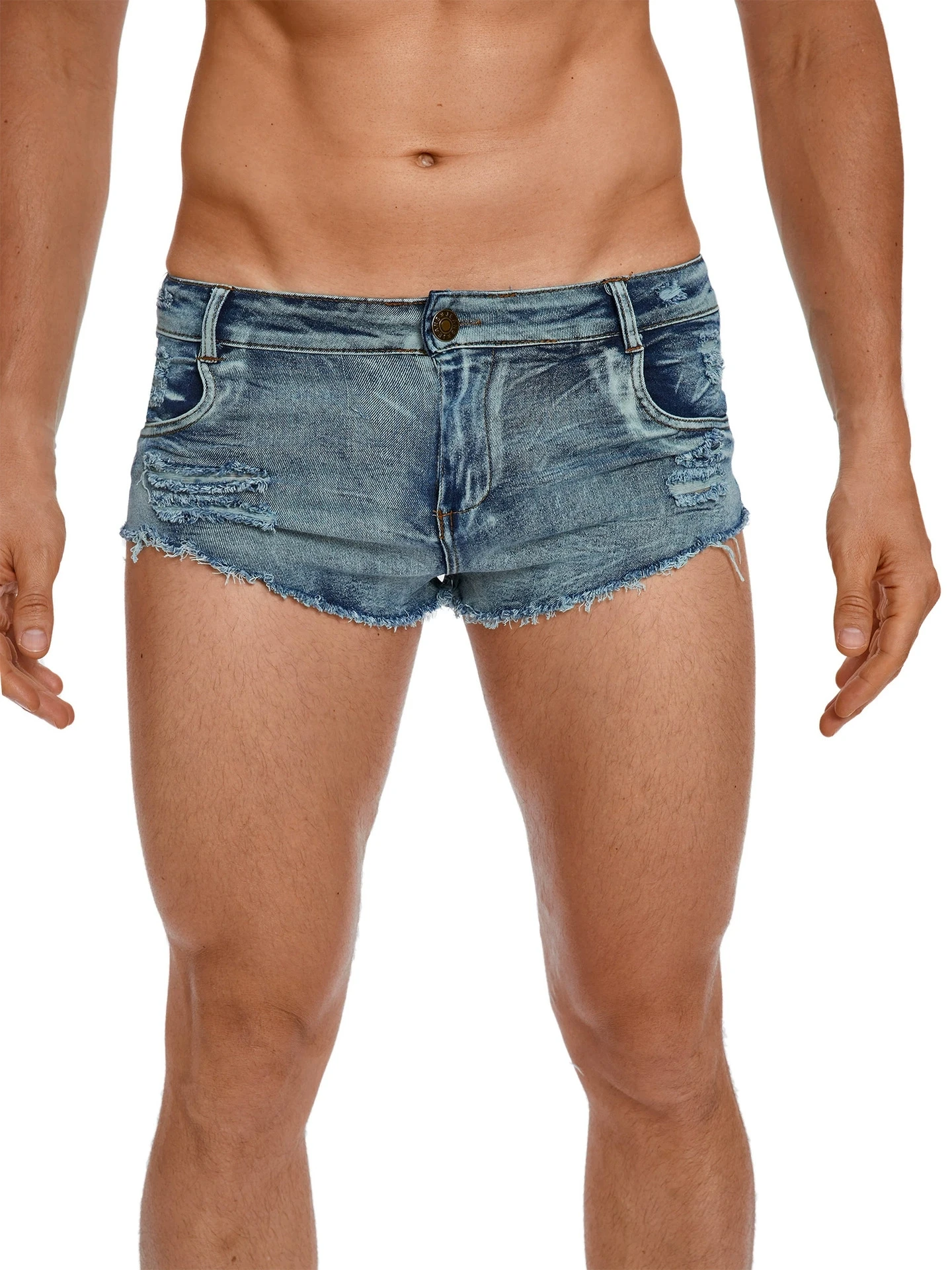 Men's Low Waist Jeans Shorts F - Street Fashion Jeans ulasan dan harga