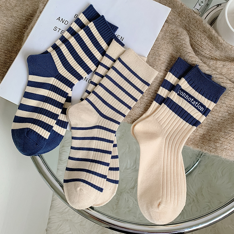 Autumn Women Sports Socks Stri - Street Fashion Youtube ulasan dan harga