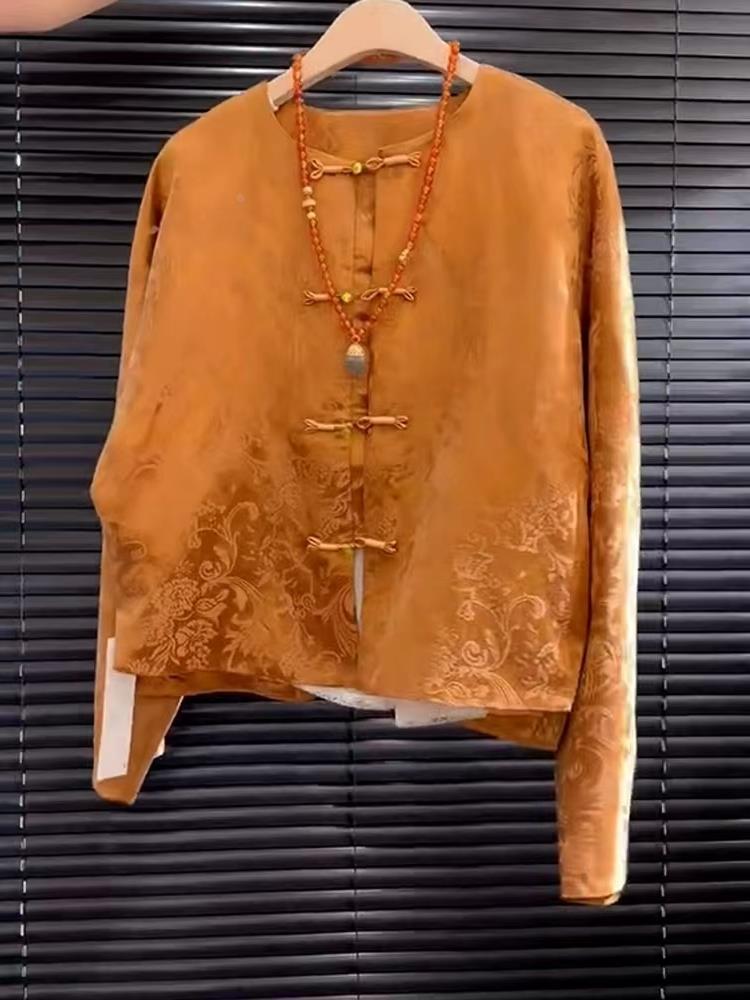 New High-End Satin Orange Flor - Street Fashion High End ulasan dan harga