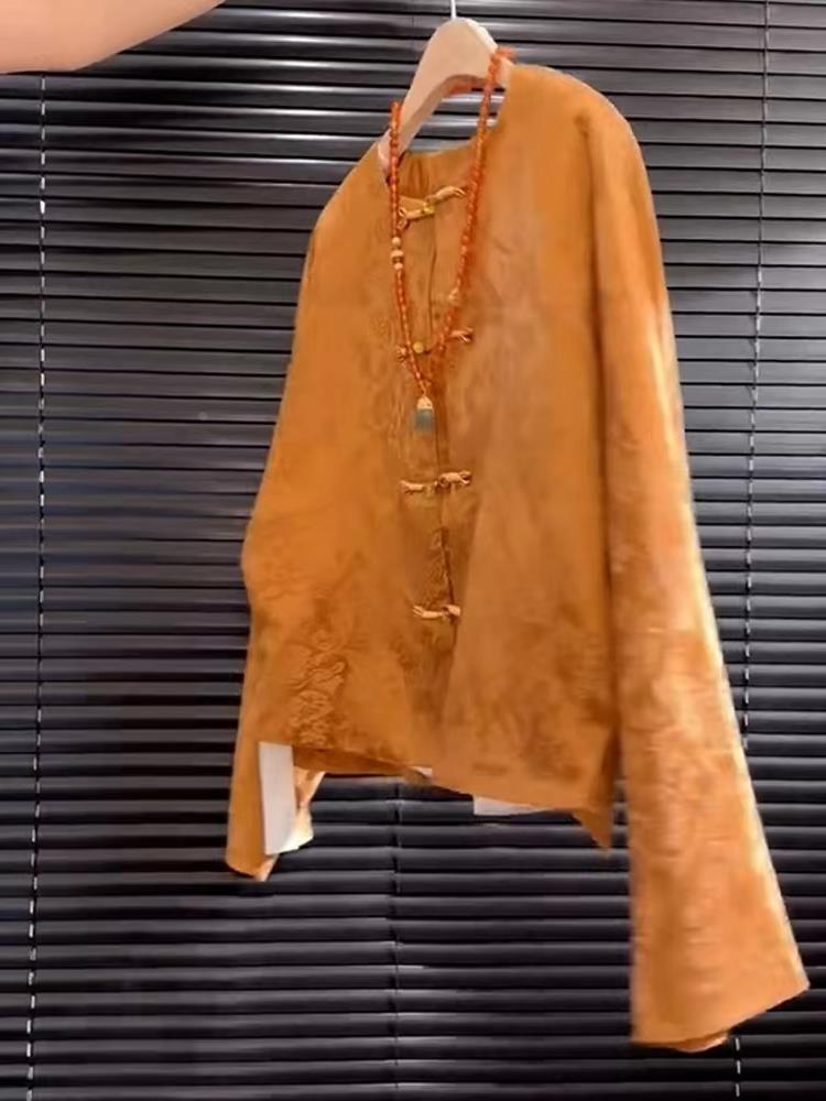 New High-End Satin Orange Flor - Street Fashion High End ulasan dan harga