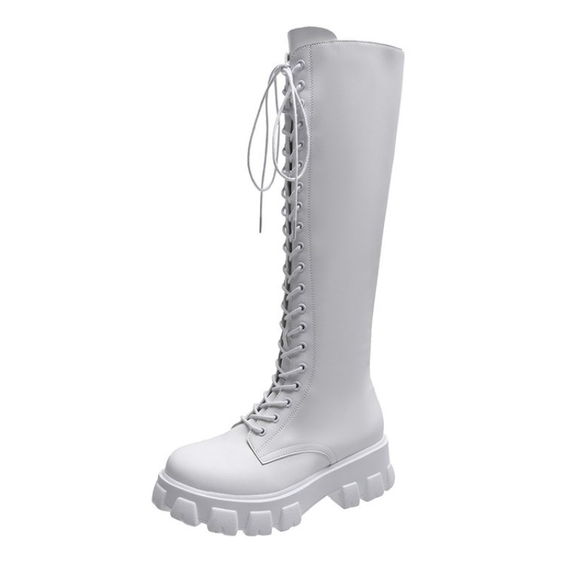 Women Knee High Boots Lace Up  - Street Fashion Female ulasan dan harga