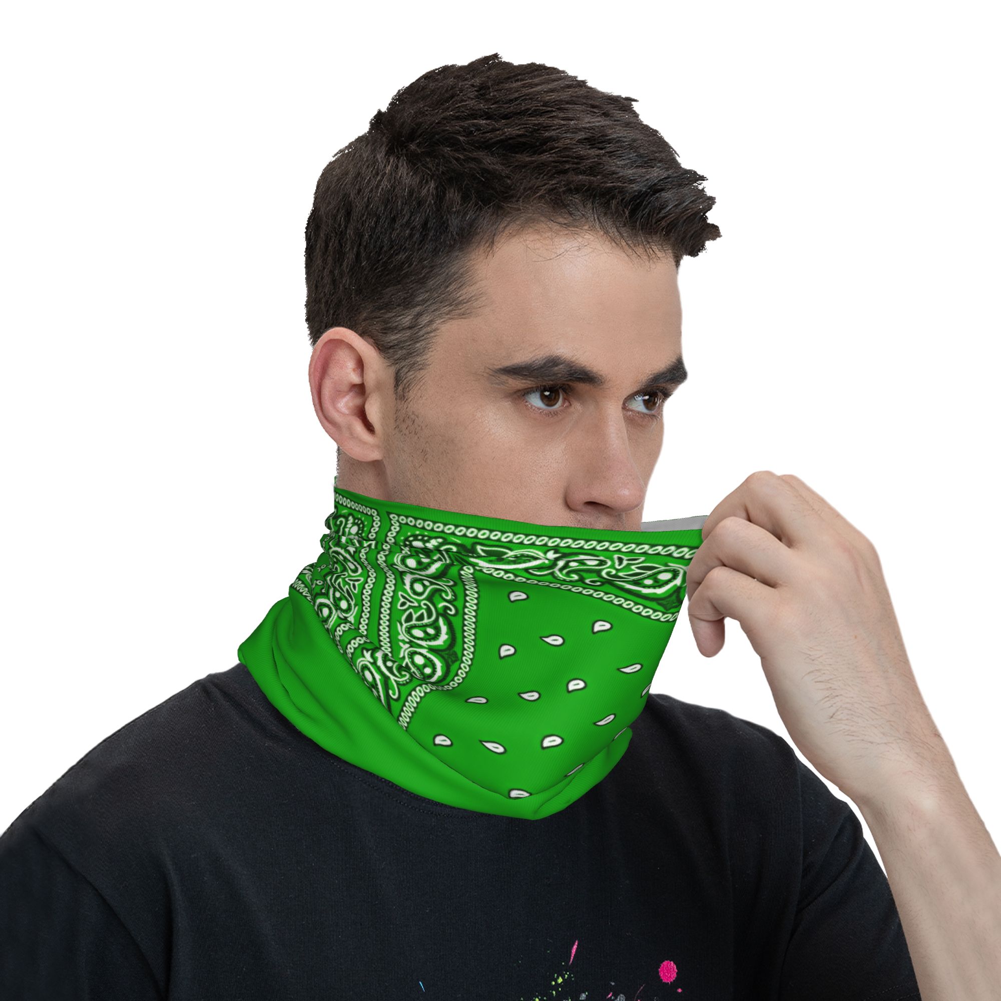 green Bandana  Cool Cycling Ma - Balaclava Face Mask ulasan dan harga