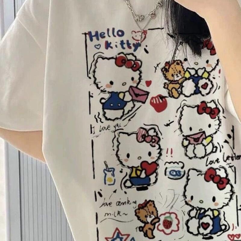 Short-Sleeved Summer Hello Kit - Street Fashion Tshirt ulasan dan harga